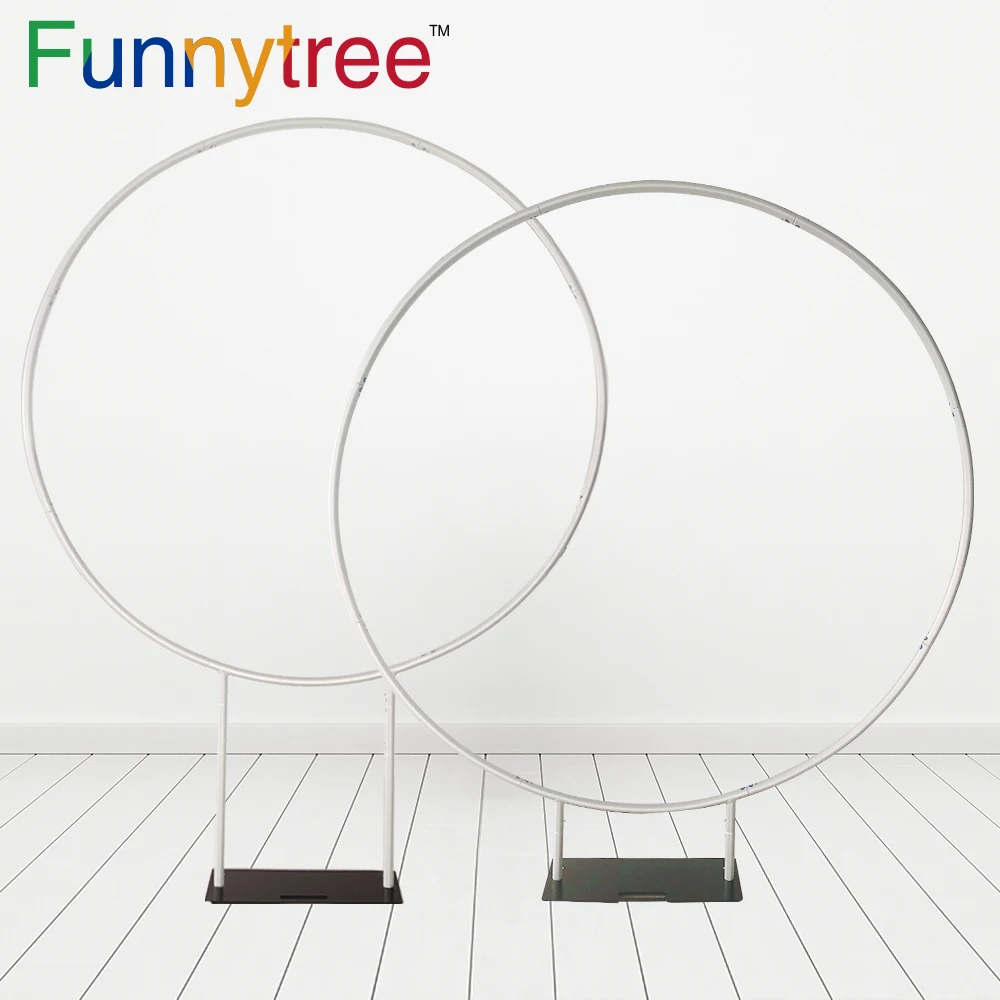 US $289.00 Funnytree Round Background Wedding Arch Stand Custom Mariage Party Circle Frame Birthday Party DIY Outdoor Backdrop Support