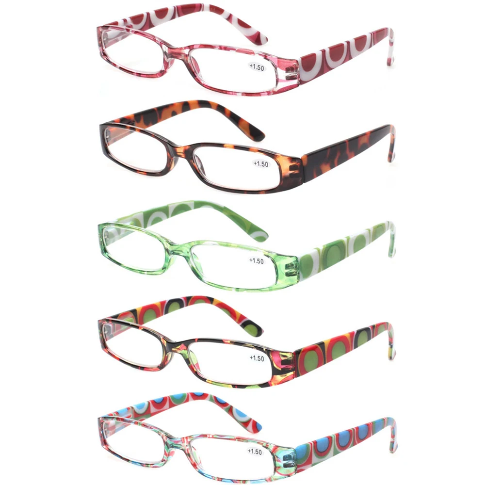 Henotin Reading Glasses Spring Hinge Women's with Pattern Print Decorative Eyeglasses HD Prescription Eyewear 0~600 6