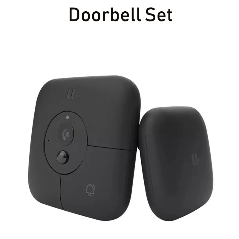 Black doorbell set Xiaomi Mijia youdian AI распознавание лица 1080P ИК ночного видения видео дверной звонок набор обнаружения движения SMS Push домофон - Цвет: Black doorbell set