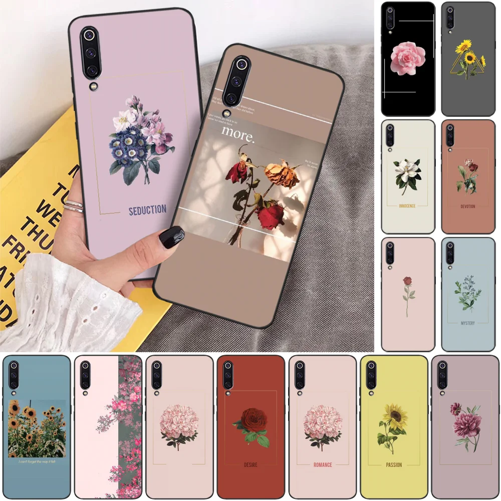

ByLoving Colorful Leaves Rose Floral Phone Case for Xiaomi 8 9 se 5X Redmi 6pro 6A 4X 7 5plus note 5 7 6pro