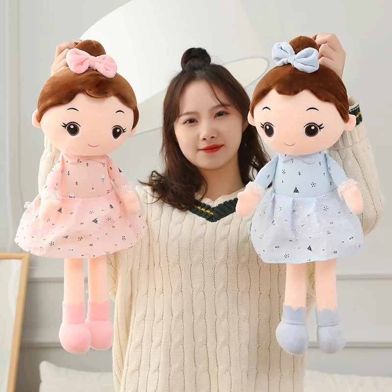 45cm Super Kawaii de peluche de felpa niñas muñeca con ropa chico chicas juguetes tranquilizadores para bebés de peluche de dibujos animados juguetes de peluche para niños juguetes de regalo