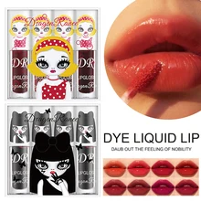 4 Colors/Set Lip Tint Waterproof Non-Stick Liquid Lipstick Set Vivid Color Glossy Finish Lip Gloss for Women High Recommend