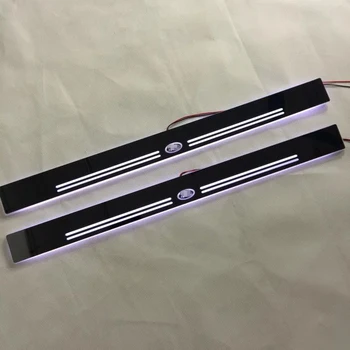 

White red blue light moving door scuff plates welcome pedal strip threshold door sill protective pedal for Land rover Freelander