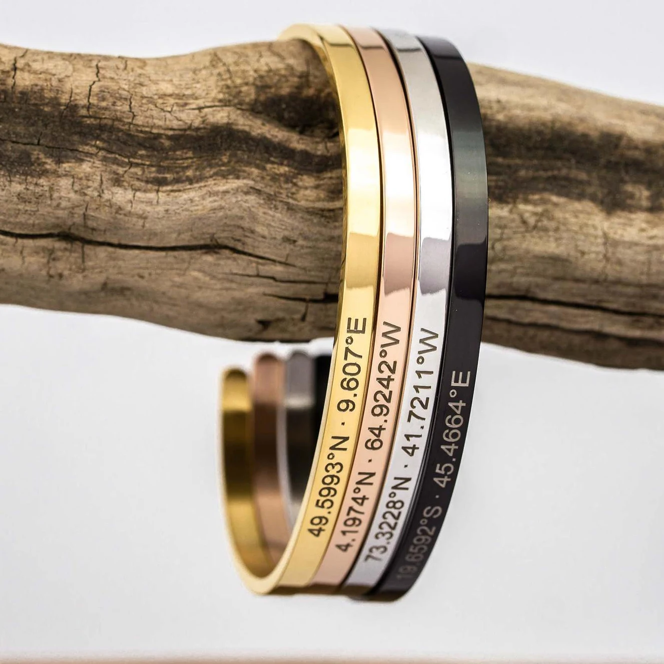 Bangle Cuff Coordinate Stainless-Steel Customize Personalized for Family 4mm Gifts