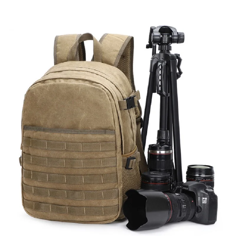 Холщовый водонепроницаемый рюкзак M319 для беззеркальной камеры DSLR наплечная