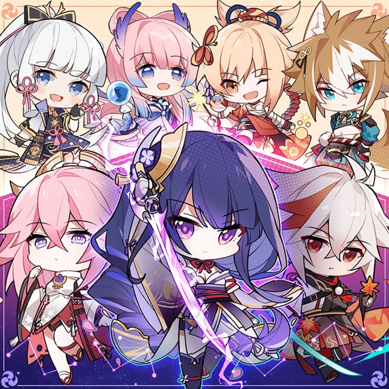 Genshin Impact Raiden Shogun Tartaglia Xiao Keqing Hu Tao Key Chains Two-sided Keychain Cosplay Acrylic Pendant Keyring Prop | Украшения и