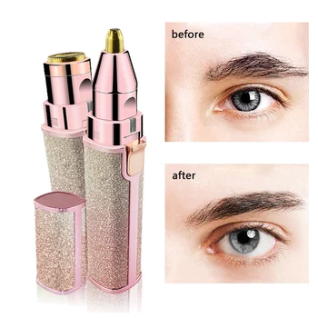 

2-in-1 Electric Painless Eyebrow Trimmer Epilator Eye Brow Eyebrow Trimmer Pen Portable Facial Body Hair Remover Women depilator