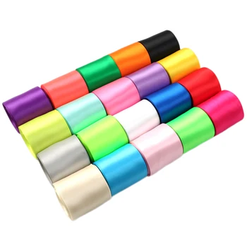 

David accessories 5yards/roll 50mm Solid Color Double Side Satin Ribbon 20 Rolls/set DIY Gift Wrap Crafts Material,1Yc8197