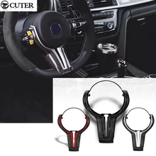 F30 F80 F82 M3 M4 Стиль углеродного волокна рулевое колесо крышка украшения для BMW F30 F80 F82 M3 M4 13-19