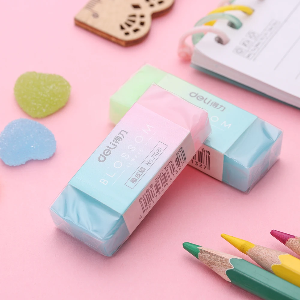 

1 PC Jelly Colored Rubber Erasers Professional Soft Durable Flexible Cube Pencil Eraser Students Stationery School Supplies