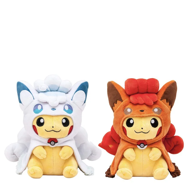 

Cute pikachu ice fire Vulpix plush toys cosplay coat Creative collection toys soft doll for Children gift
