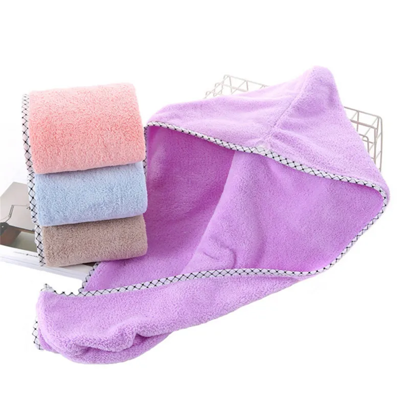 Микрофибра полотенце для сушки волос обертывание тюрбан головной убор шапка булочка душ сухая микрофибра женское из микрофибры крышка Быстросохнущий банный инструмент