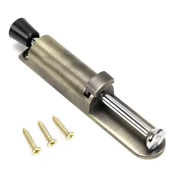 

Stainless steel simple spring type telescopic pedal open/close door stopper, adjustable heavy duty door lock bracket, 2 packs