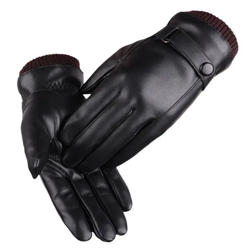 Autumn Winter Warm Cycling Gloves Men Women Leather Gloves Sports windproof touch screen warm thick glove