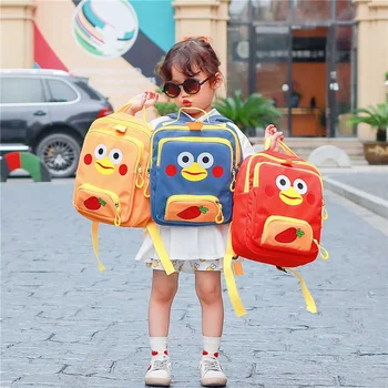 

Autumn New Products Stylish Korean Style Little Duck Cartoon Children Men and Women Child Contrast Color Backpack Small Bookbag