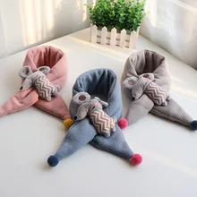 Детский шарф в Корейском стиле; Лидер продаж; осенне-зимний теплый плотный комплект с воротником для мальчиков и девочек; Универсальный милый детский шарф