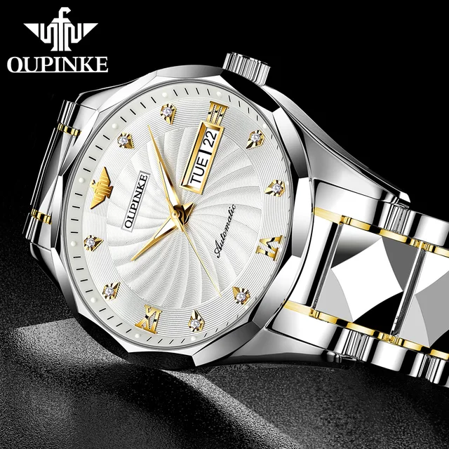 Swiss Brand Luxury Men Watches Automatic Watch Mens Tungsten Steel Waterproof 5ATM Business Mechanical Wristwatch 3169 3