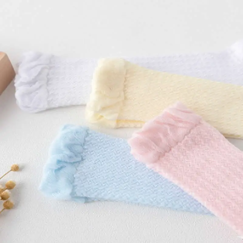 New born baby Socks Toddlers Girls bowknot Knitted Knee High Long Soft Cotton Lace baby Socks meisje Girls lace agaric sock