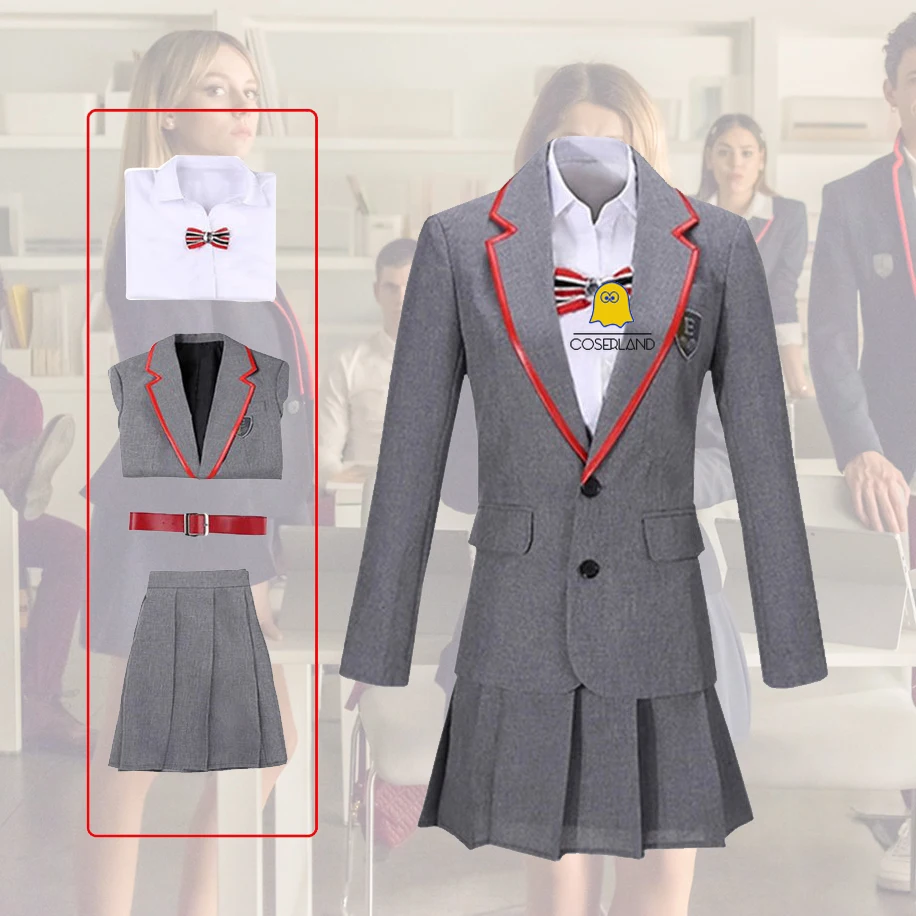 2021 NEW TV Series Elite Rebeca Cosplay Costume Samuel Omar High School  Uniform Girls Skirt Set Male Female Jacket Pants Outfit|Movie & TV costumes|  - AliExpress