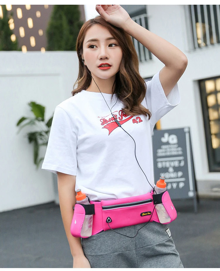 Running Pack Sports Marathon Jogging Cycling Running Hydration Belt Waist Bag Pouch Fanny Pack Phone Holder for 2 Water Bottles