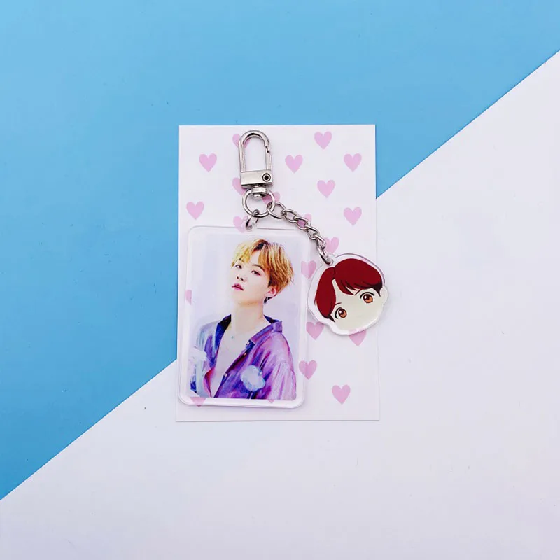 KPOP Bangtan мальчики мультфильм акриловый брелок кулон аксессуары JIMIN V JIN JK SUGA J-HOPE RM брелок ювелирные изделия подарок для фанатов