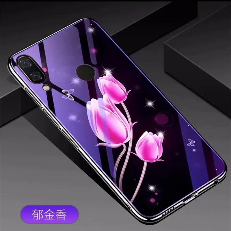 Style 3 Для Red mi Note 8 Pro K20 7 7A 6 5 7H Противоударная Синяя легкая задняя крышка из закаленного стекла для Xiaomi mi 8 9 SE CC9 CC9E 9T A3 A2 - Цвет: Style 3