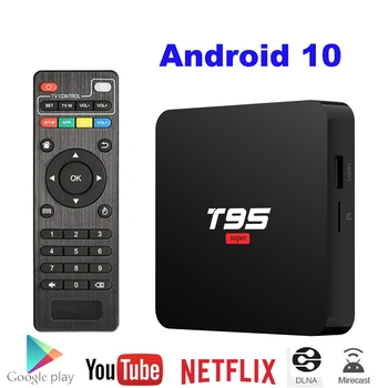 

Smart TV Box T95 Super Android 10.0 Allwinner H3 Quad Core 2GB 16GB Youtube Netflix 4K 3D Media Player IPTV Set Top Box