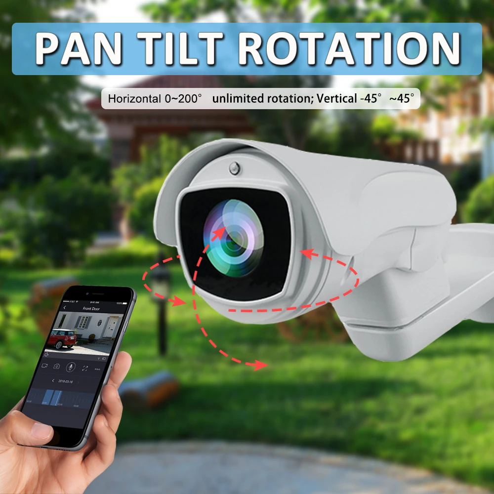 Наружная IP камера PoE PTZ 2 МП 5 Мп супер HD 2592x1944P 10x оптический зум система