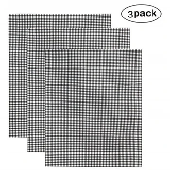 

3 Pieces BBQ Grill Mat Reusable BBQ Mesh Pad Teflon BBQ Mat Non-stick BBQ Mat Oven Cooking Liner BBQ Accessories