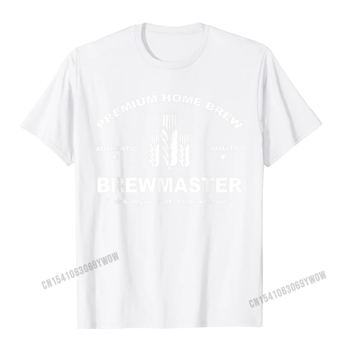 Casual Printed Tops Tees for Men Classic Summer O-Neck 100% Cotton Fabric Short Sleeve Tshirts Geek Tee-Shirts Brewmaster Premium Home Brew Beer brewing t-shirt__215 white