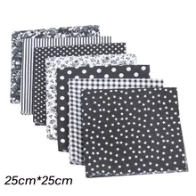 7pcs DIY Assorted Pattern Floral Printed Patchwork Cotton Fabric Cloth Crafts Bundle Sewing Quilting 25x25cm
