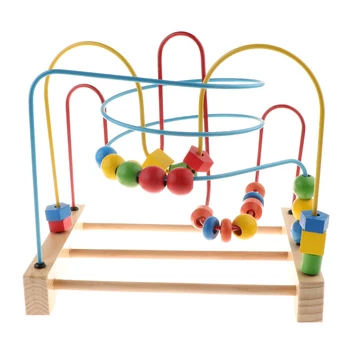 

Wooden Beads Labyrinth Roller Coaster Educational Toy Skill Improvement