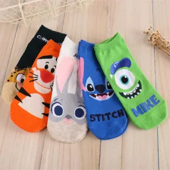 

2 Pairs New Cartoon Lovely Lady Sock Crazed Animal Judy Rabbit Nick Stitch Clawhauser Stitch Tigger Women Socks Kawaii Hosiery