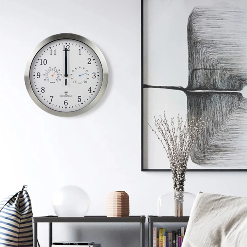 Clocks 12Inch Clock Automatic Time Adjustment Scanning Radio