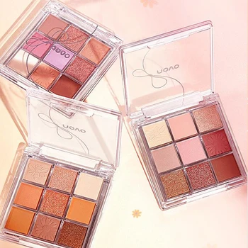 

9 Colors Floral Color Eyeshadow Palette Waterproof no Smudging Glitter Shimmer Eyeshadow Makeup Tool