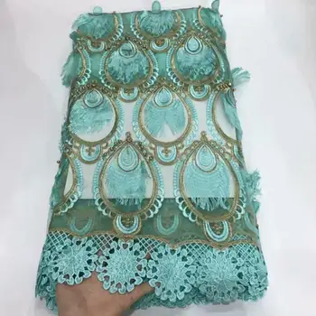 

African lace fabrics Nigeria French net lace fabrics african cord lace high quality with 5 yards