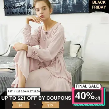 

Vero Moda Women's Ruffled Spliced Lace-up Homewear Dress | 31837D524