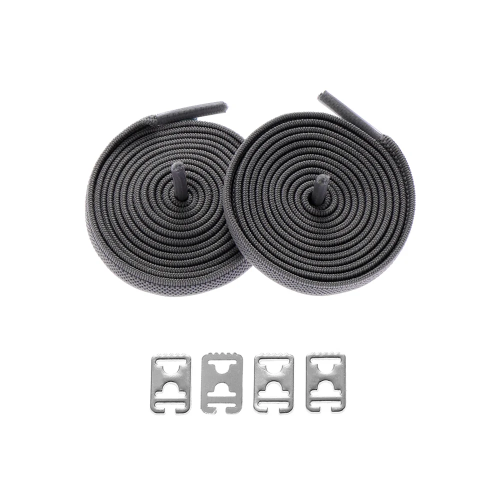 Light Grey 1 пара Quick ленивые шнурки эластичные шнурки без завязок; Пижама для детей и взрослых, кроссовки с украшением регулировочной пряжкой шнурки эластичные замок быстрая шнуровка - Цвет: Light Grey