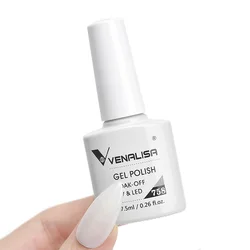 VENALISA 120-Color Glitter Nail Gel Polish - Organic Semi-Permanent UV LED Varnish, 7.5ml (758 milky white)