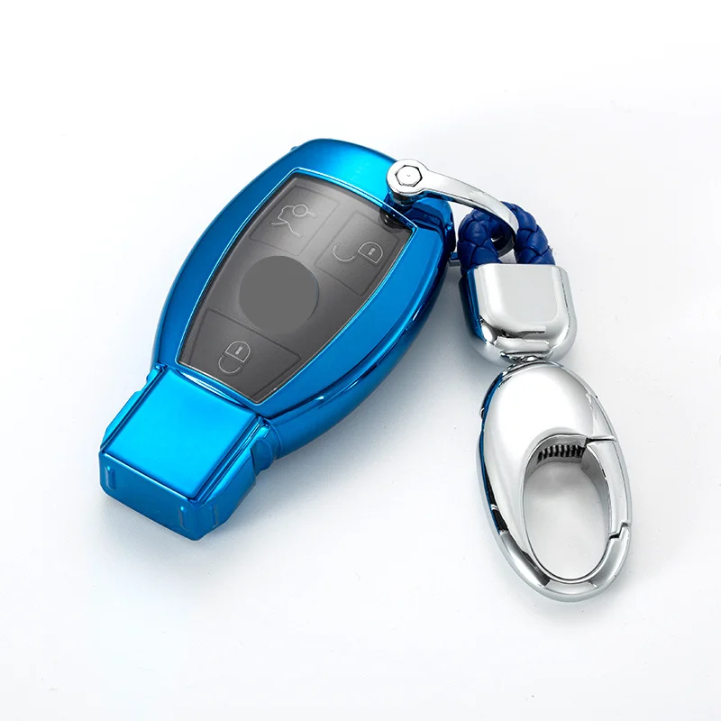 

Soft TPU Protection Shell Keychain Car Key Case for Mercedes benz Clase C W205 GLC GLA 360° protection support accessories