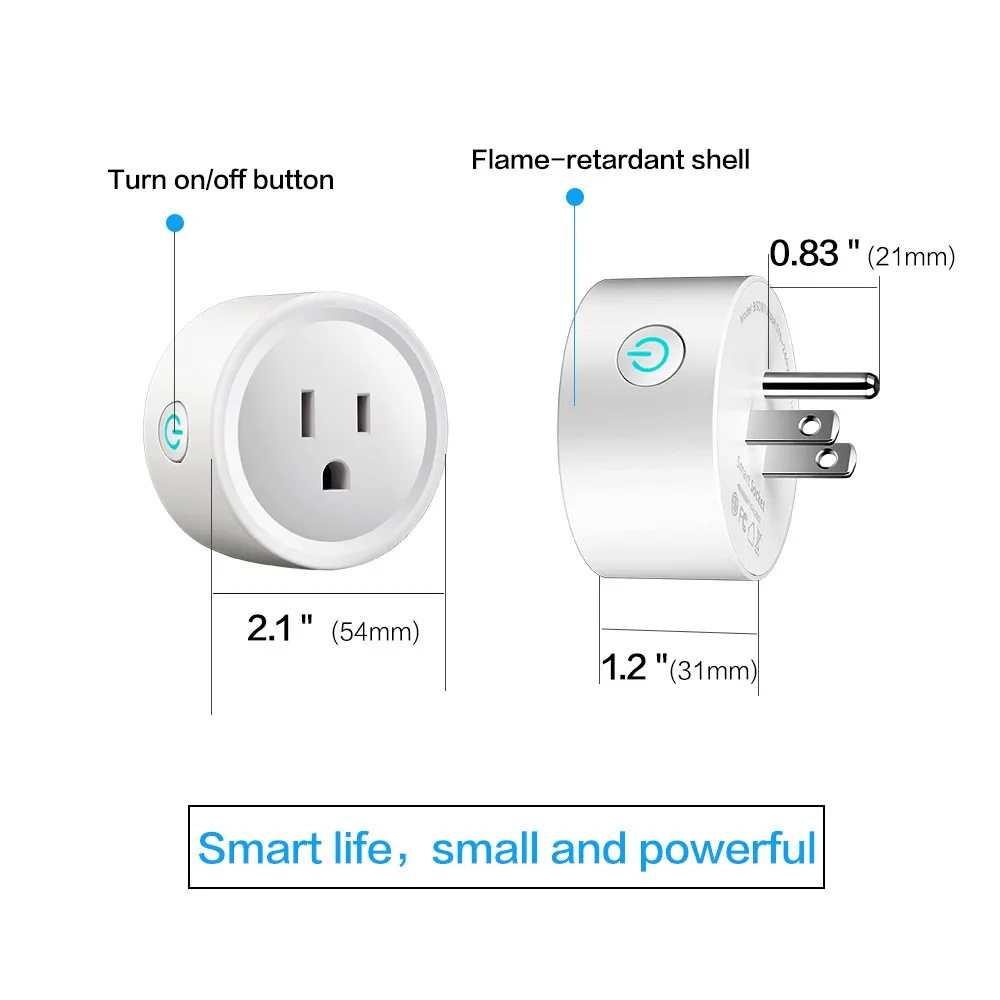 ZUCZUG Smart Socket Wifi Remotely Control Timing Outlet APP Alexa Google Home Voice Switch Socket Smart Outlet Power Socket