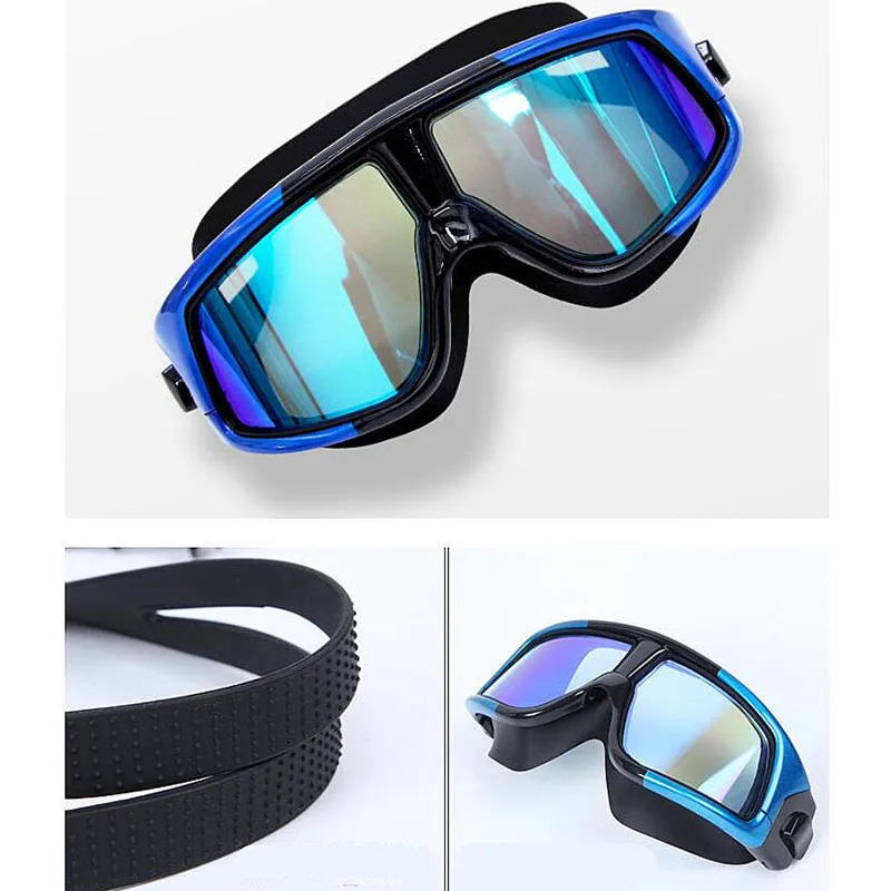 Professional Big Frame Swimming Goggles Myopia Plating Lens Anti-fog  Diopter Diving Glasses Anti-UV Men Women Eyewear Case 3