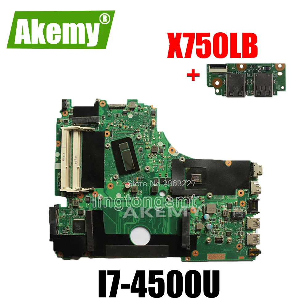 Отправка платы + X750LB материнская плата i7-4500U GT 740M REV2.0 для For Asus ноутбука |