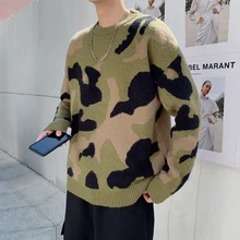^#Cheap Winter Camo Sweater Men's Warm Fashion Military Style Casual Knit Pullover Street Wild Loose Long-sleeved Sweater Male Clothes ^#Cheap Winter Camo Sweater Men's Warm Fashion Military Style Casual Knit Pullover Street Wild Loose Long-sleeved Sweater Male Clothes