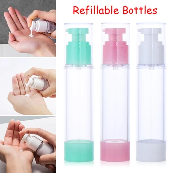 

15ml 30ml 50ml Empty Serum Bottles Vacuum Pump Bottles Plastic Lotion Sub-Bottling With PP Cream Airless Bottle Cosmetic Contain