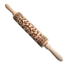 Рождественская Скалка деревянный Лось тиснением тесто ролик выпечки ролик для кухни