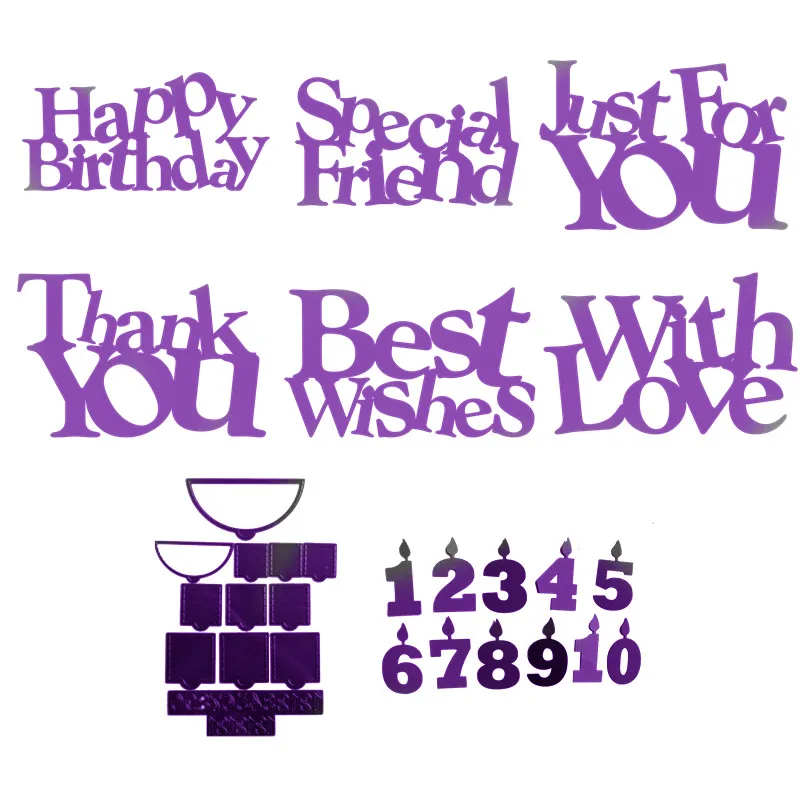 

1-10 Numbers Happy Birthday Pop Out Metal Cutting Dies Scrapbooking Album Paper DIY Card decoration Craft Embossing Die Cuts