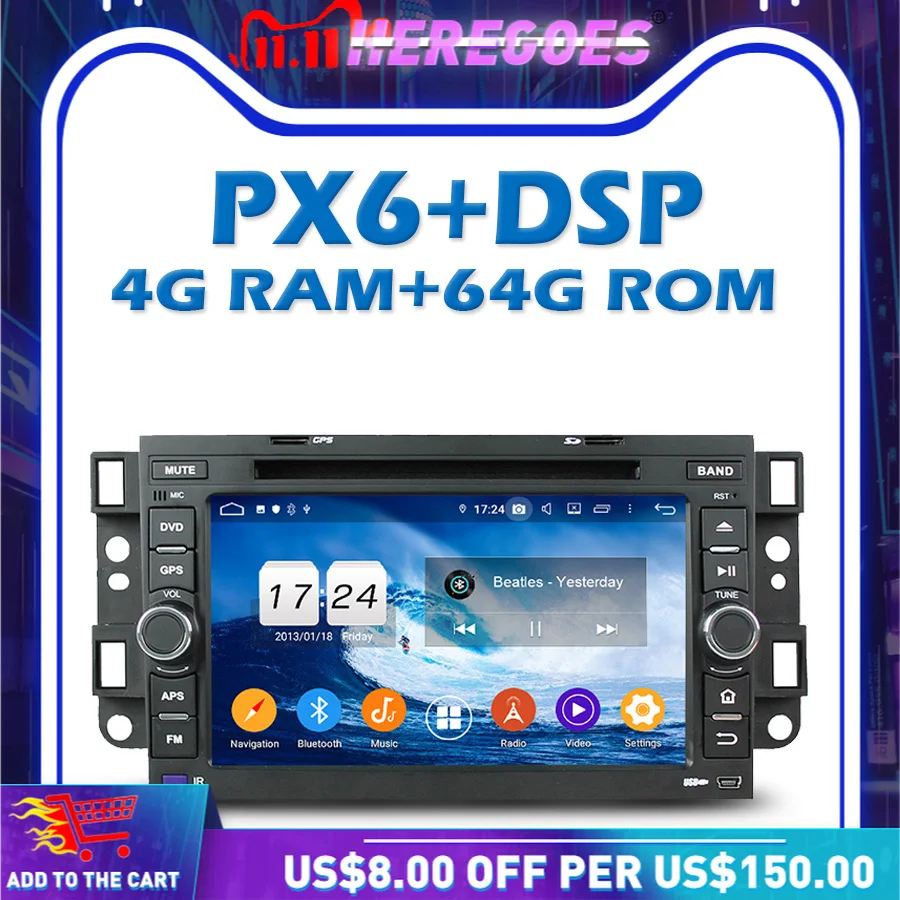 PX6 IPS DSP Android 10 0 4 Гб + 64 ГБ Автомобильный dvd плеер Wifi Bluetooth 5 RDS радио GPS карта для Chevrolet