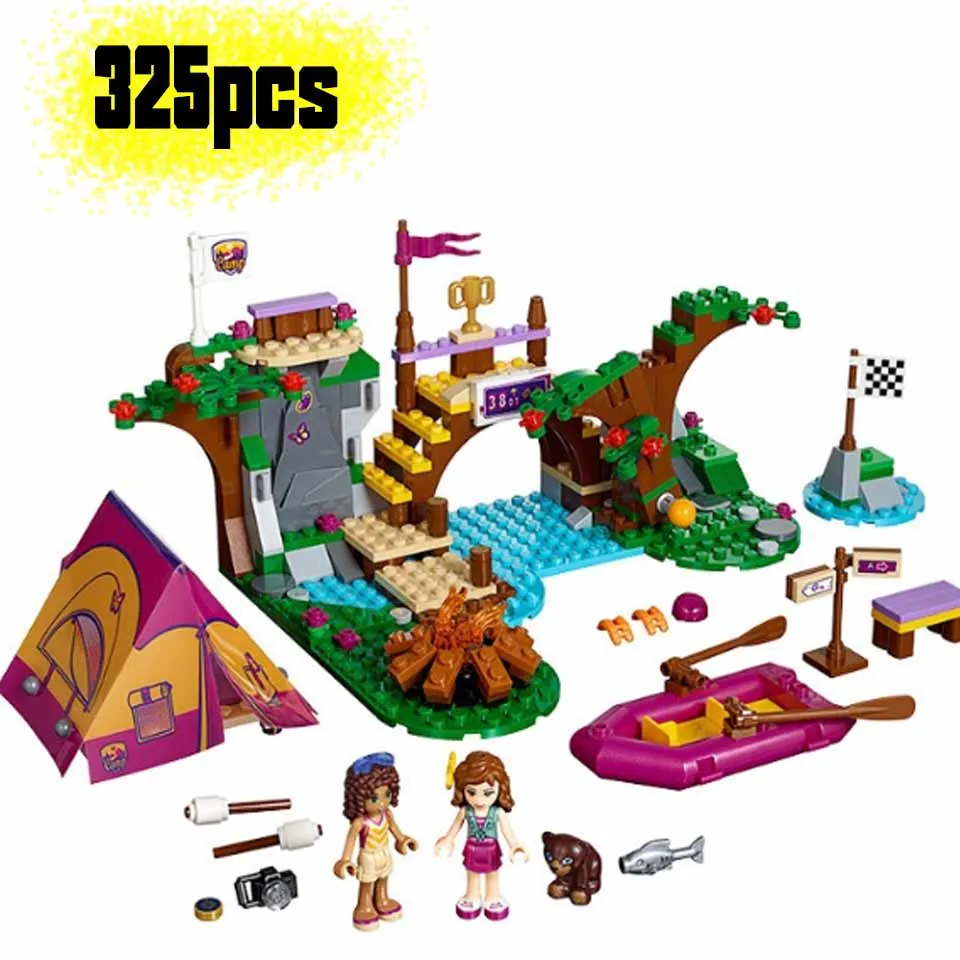 

10493 Friends Adventure Camp Rafting 41121 Building Blocks Emma Mia Figure Children Compatible legoinglys friends girl Toys