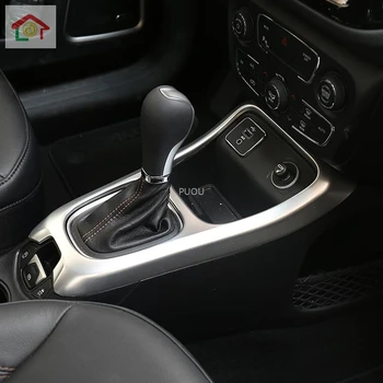 

ABS Chrome Gear Box Shift Cover Gear Shift Knob Trim Decoration Stickers For Jeep Compass 2017 2018 2019 accessories